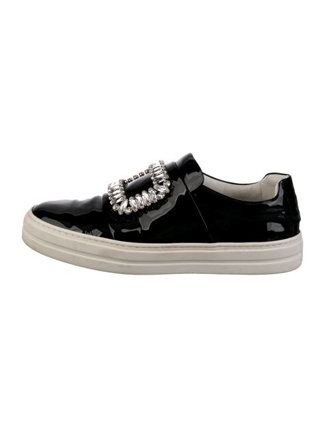 Patent Leather Crystal Embellishments Sneakers 